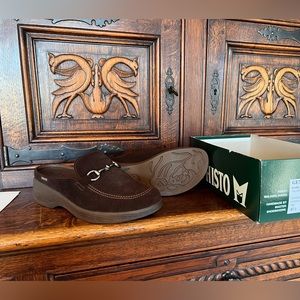 Suede Mephisto mules